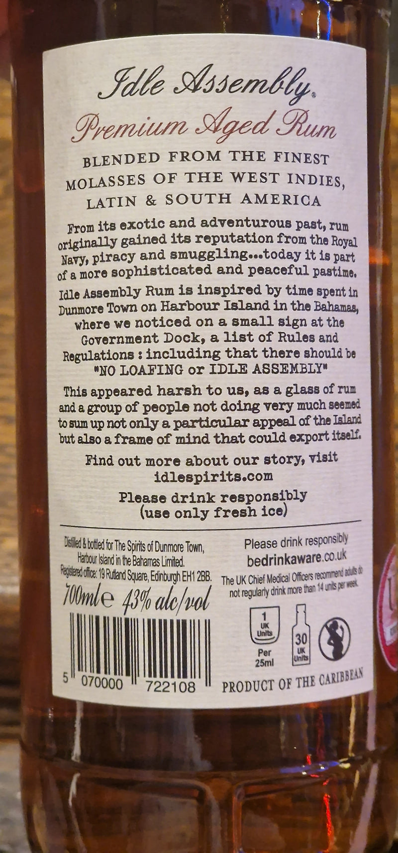 Idle Assembly, Premium Aged Rum 70cl