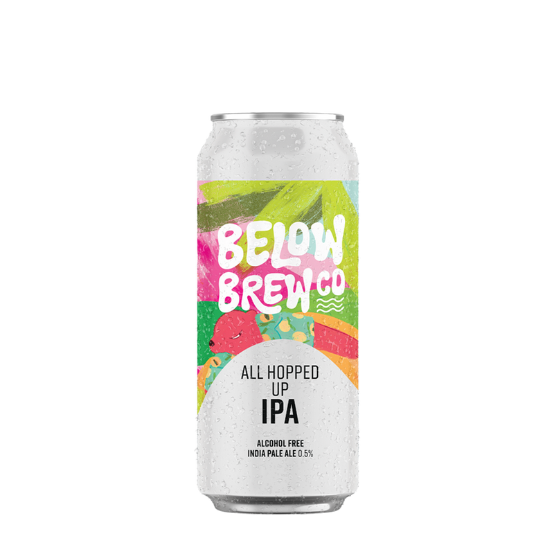 Below Brew Co, All Hopped Up IPA 0.5% ABV 440ml