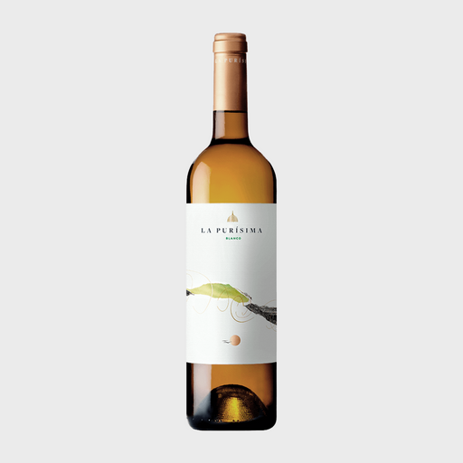 Wine bottle labeled 'La Purísima' on a white background